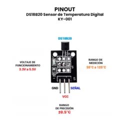 AR0021 - DS18B20 Sensor de Temperatura Digital KY-001 PINOUT