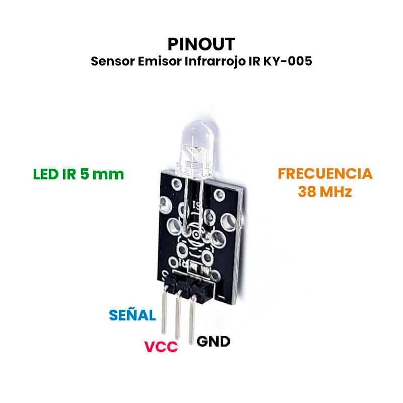 AR0025 - Sensor Emisor Infrarrojo IR KY-005 PINOUT