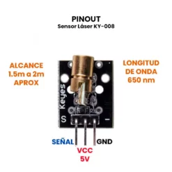 AR0027 - Sensor Láser KY-008 PINOUT
