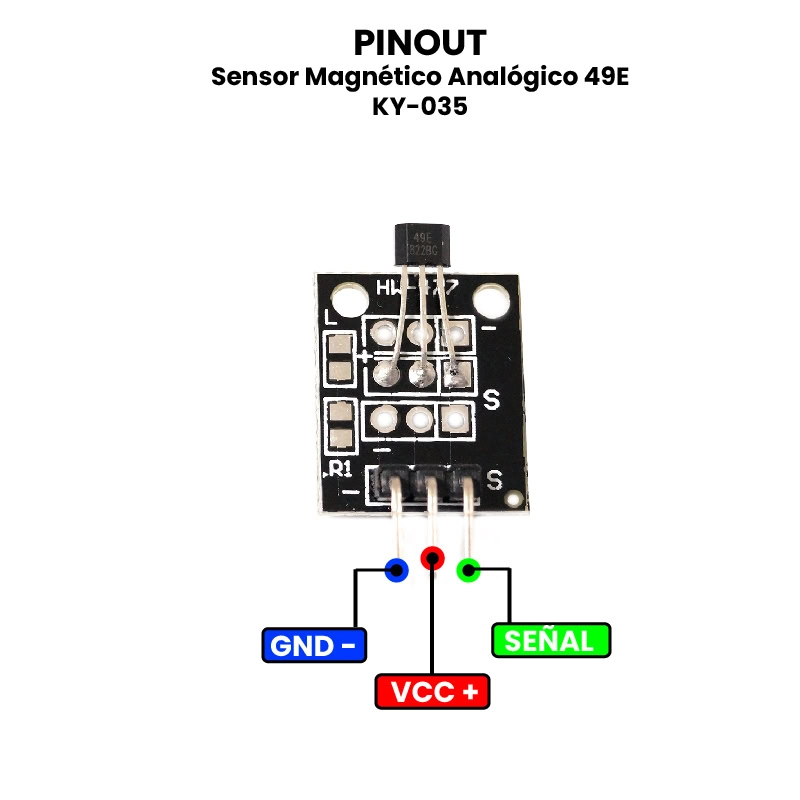 AR0052 - Sensor Magnético Analógico 49E KY-035 PINOUT