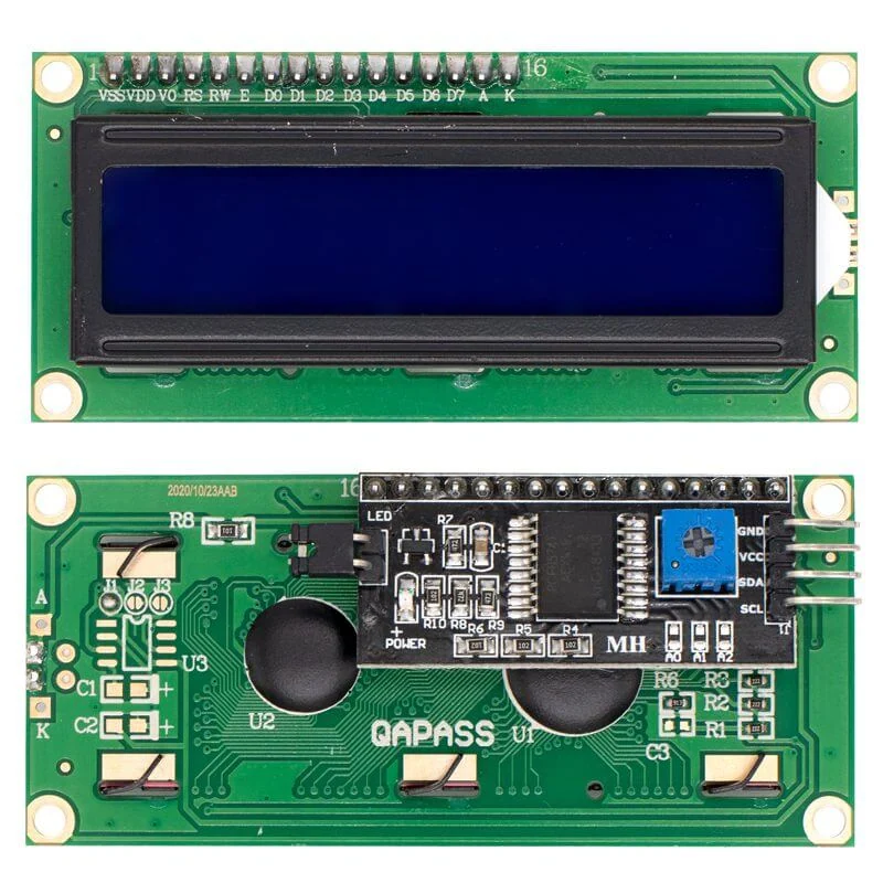Display LCD 16×2 Fondo Azul / Amarillo con I2C - Azul