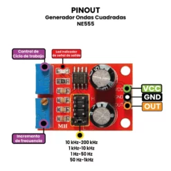 AR0076 - Generador Ondas Cuadradas NE555 PINOUT