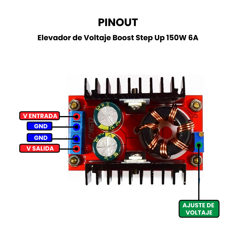 Boost Step Up 150W 6A - Pinout