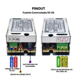 Fuente Conmutada 5V 2A Pinout