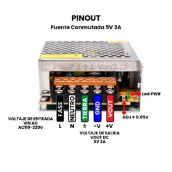 Fuente Conmutadas 5V 3A Pinout