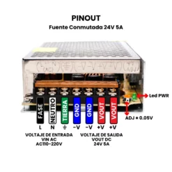Fuente Conmutada 24V 5A Pinout