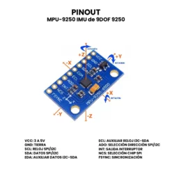 AR0135 - MPU-9250 IMU de 9DOF 9250 PINOUT