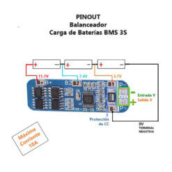 BMS 3S 10A Balanceador Carga de Baterías