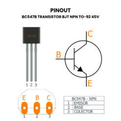 BC547B Transistor BJT NPN TO-92 45V Pinout