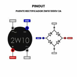 Puente Rectificador 2W10 1000V 2A Pinout