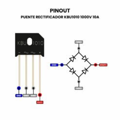 Puente Rectificador KBU1010 1000V 10A Pinout