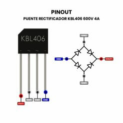 Puente Rectificador KBL406 600V 4A Pinout