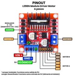 AR0203 - L298N Modulo Driver Motor A pasos PINOUT_1