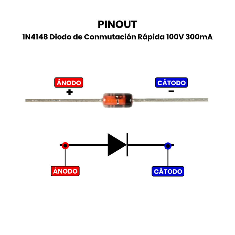 Pinout--1N4148-Diodo-de-Conmutación-Rápida-100V-300mA