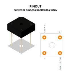 Puente de Diodos KBPC1010 10A 1000V Pinout