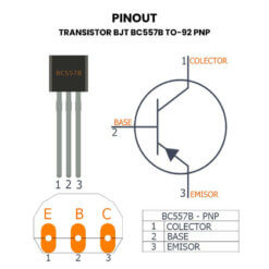 Transistor BJT BC557B TO-92 PNP Pinout