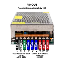 Fuente Conmutada 24V 10A Pinout