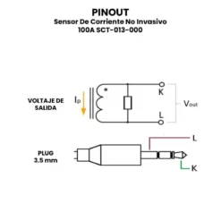 AR0329 - Sensor De Corriente No Invasivo 100A SCT-013-000 PINOUT