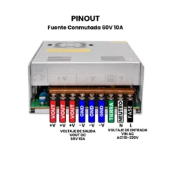 Fuente de Conmutada 60V 10A Pinout
