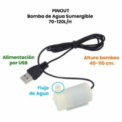 Alternative view of Bomba de agua sumergible 70-120L/H para Arduino