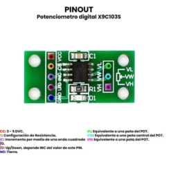 AR0428 - Potenciometro digital X9C103S PINOUT