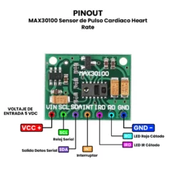 AR0451 - MAX30100 Sensor de Pulso Cardiaco Heart Rate PINOUT