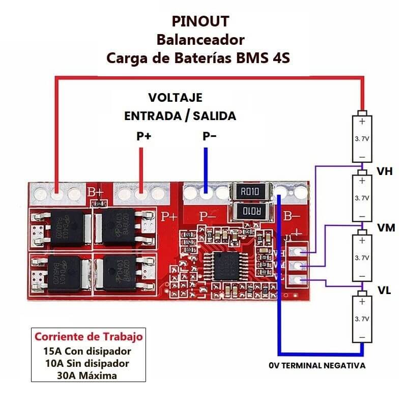 BMS 4S 30A Pinout