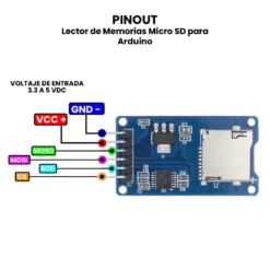 AR0495 - Lector de Memorias Micro SD para Arduino PINOUT