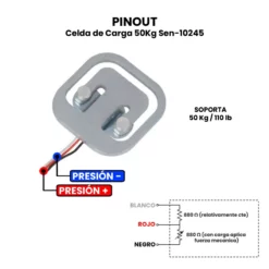 AR0599 - Celda de Carga 50Kg Sen-10245 PINOUT
