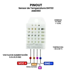 AR0607 - Sensor de Temperatura DHT22 AM2302 PINOUT