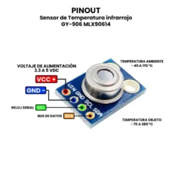 AR0608 - Sensor de Temperatura infrarrojo GY-906 MLX90614 PINOUT