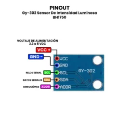 AR0615 - Gy-302 Sensor De Intensidad Luminosa BH1750 PINOUT