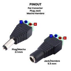 Par Conector Plug Jack Macho Hembra