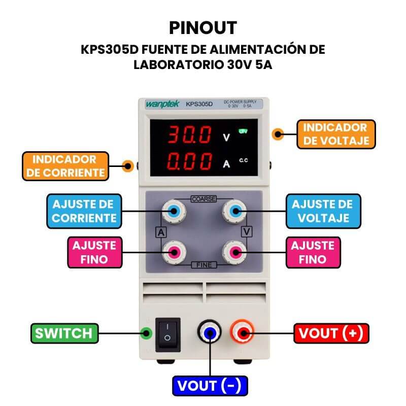 KPS305D Fuente de Alimentación de Laboratorio 30V 5A