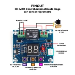 AR0829 - XH-M214 Control Automatico de Riego con Sensor Higrometro PINOUT
