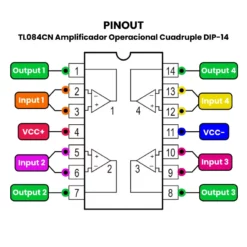 TL084CN-Amplificador-Operacional-Cuadruple-Pinout