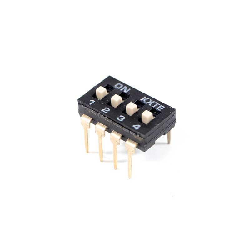 Dip Switch Negro 4 Posiciones