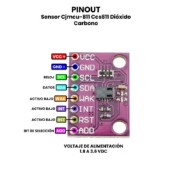 AR1037 - Sensor Cjmcu-811 Ccs811 Dióxido Carbono PINOUT