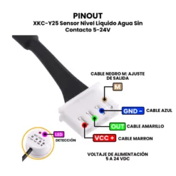AR1187 - XKC-Y25 Sensor Nivel Líquido Agua Sin Contacto 5-24V PINOUT