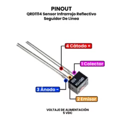 AR1234 - QRD1114 Sensor Infrarrojo Reflectivo Seguidor De Linea PINOUT