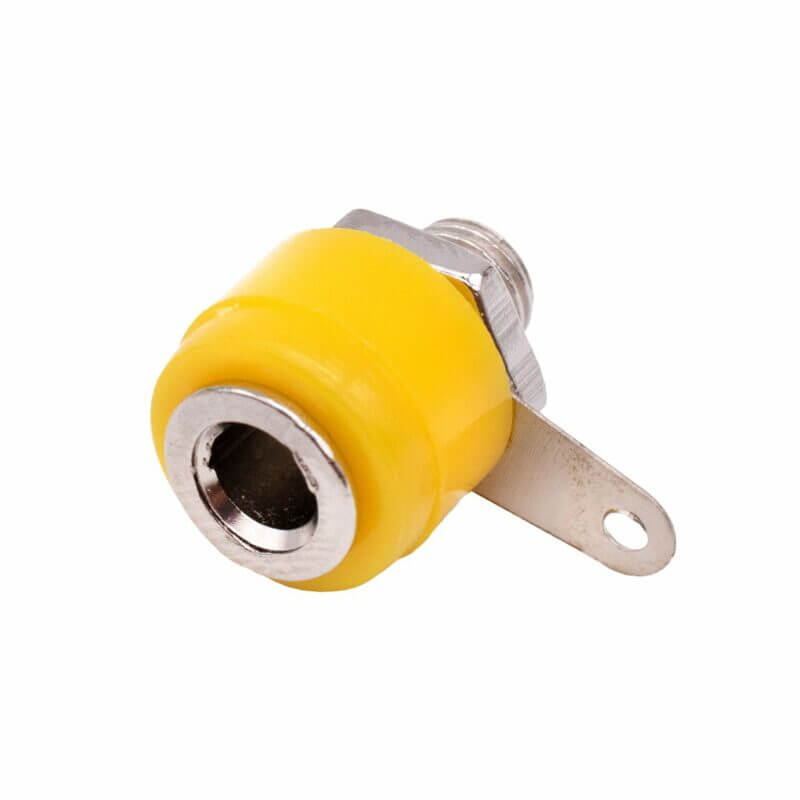 Conector Banana Hembra 4mm Amarillo