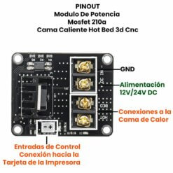 Modulo De Potencia Mosfet 210a Cama Caliente Hot Bed 3d Cnc