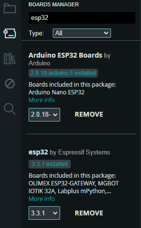 tarjetas esp32