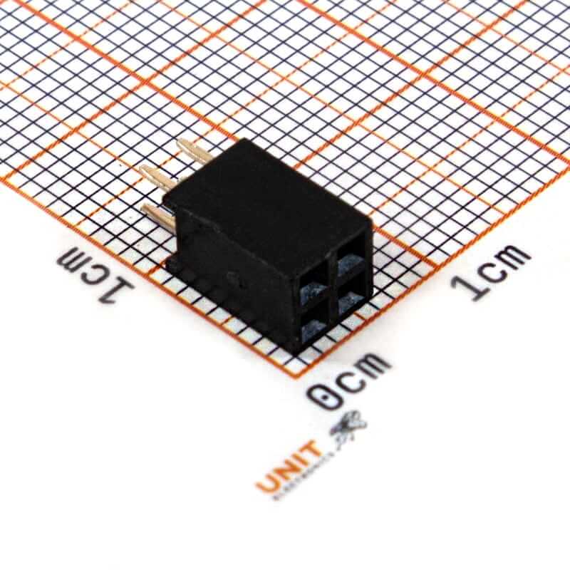 Tira Header Hembra Doble 2.54mm - 2x2