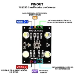 AR2649 - TCS230 Clasificador de Colores PINOUT