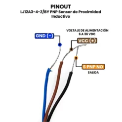AR2651 - LJ12A3-4-Z-BY PNP Sensor de Proximidad Inductivo PINOUT