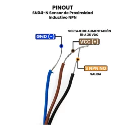 AR2654 - SN04-N Sensor de Proximidad Inductivo NPN PINOUT