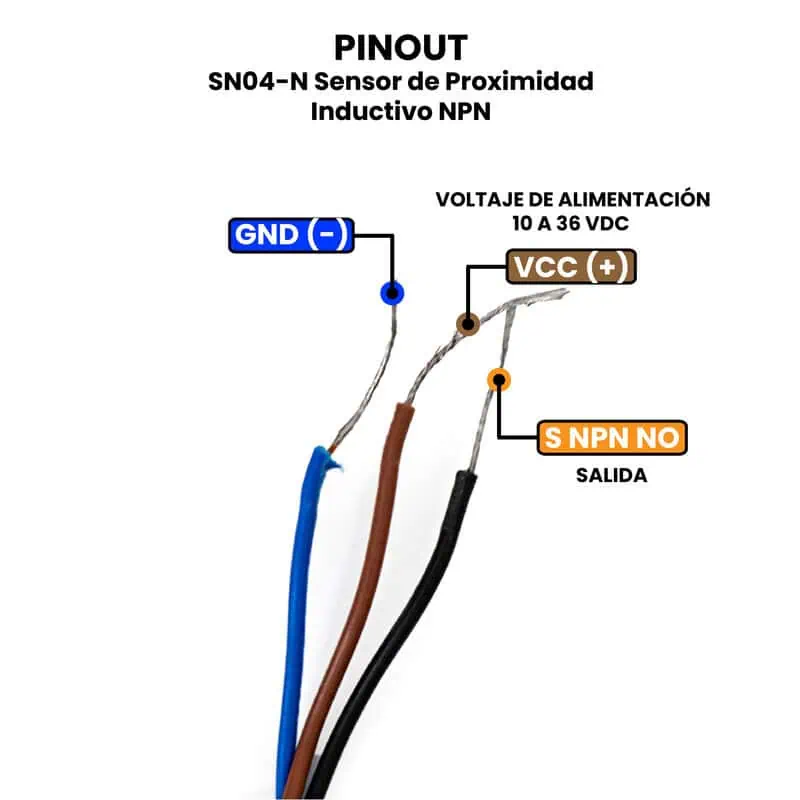 AR2654 - SN04-N Sensor de Proximidad Inductivo NPN PINOUT