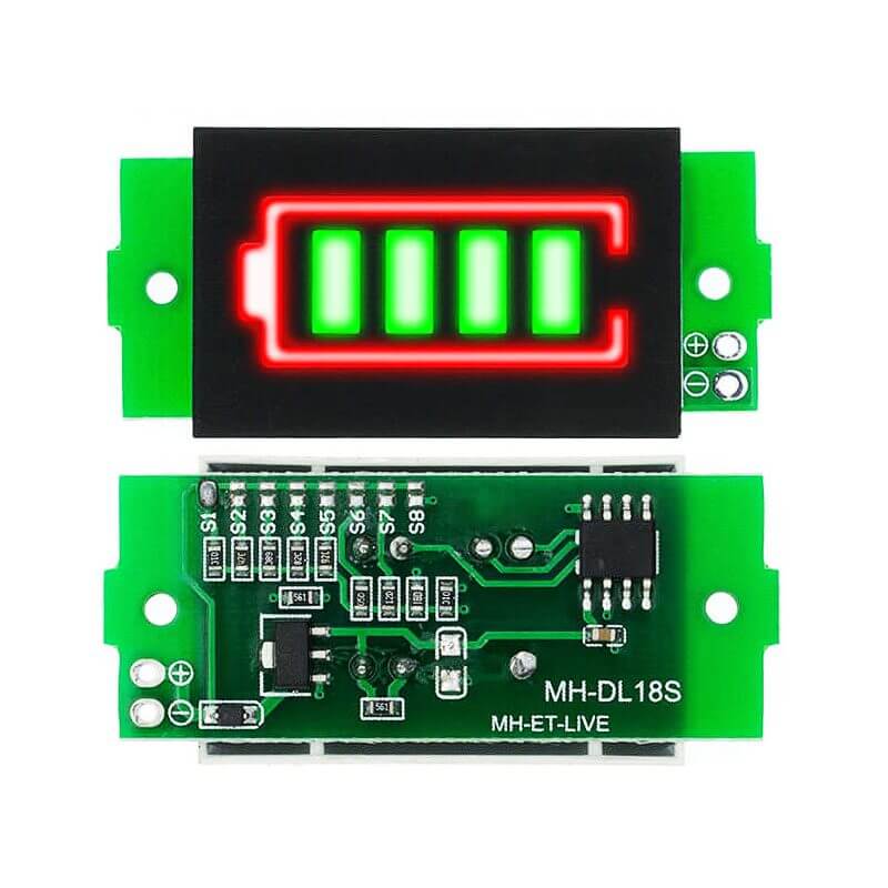 Indicador de Bateria Litio Ajustable 1S a 8S Color Verde