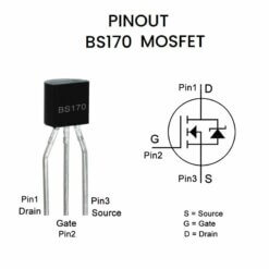Alternative view of BS170 Transistor Mosfet 60V 500mA